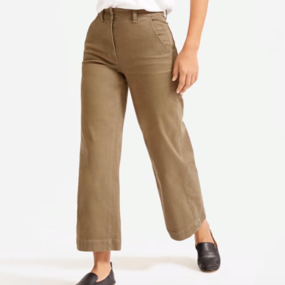 Everlane 6 Regular Wide-Leg Crop Pant in Ochre